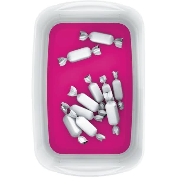 Aufbewahrungsschale myBox A5 weiß/pink