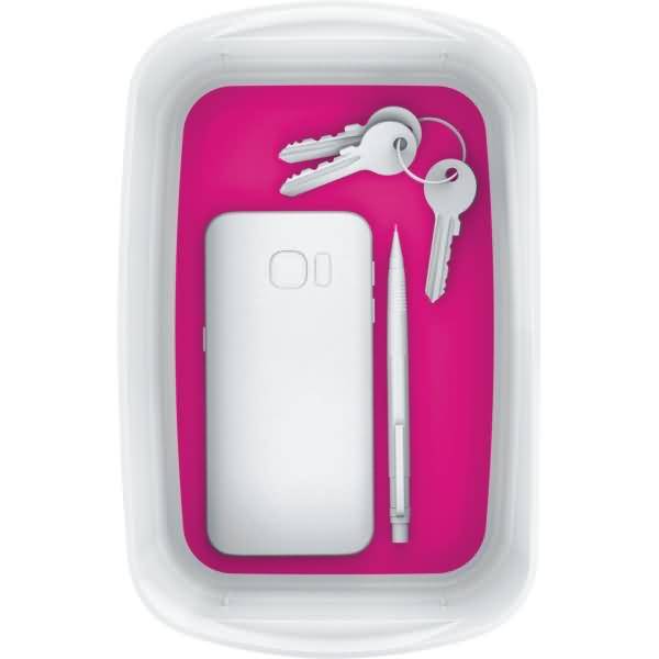Aufbewahrungsschale myBox A5 weiß/pink
