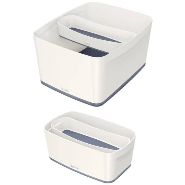 Aufbewahrungsschale MyBox länglich ABS weiß/grau