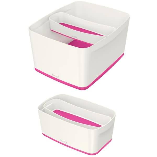 Aufbewahrungsschale MyBox länglich ABS weiß/pink