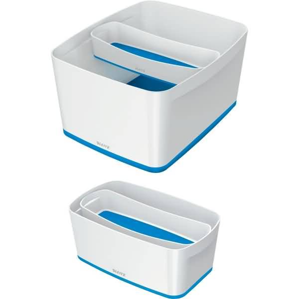 Aufbewahrungsschale myBox lang weiß/blau