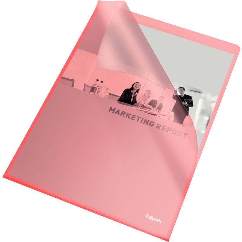 Esselte Sichthüllen Standard, DIN A4, PP, rot, 0,12 mm