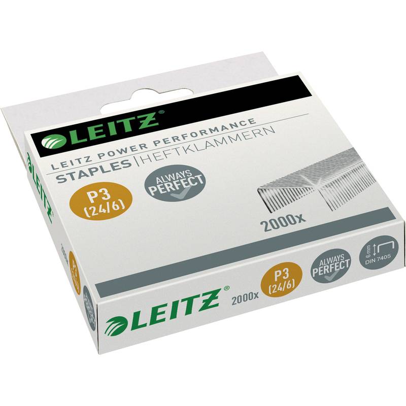 LEITZ Heftklammern 24/6 Power Performance P3, silber