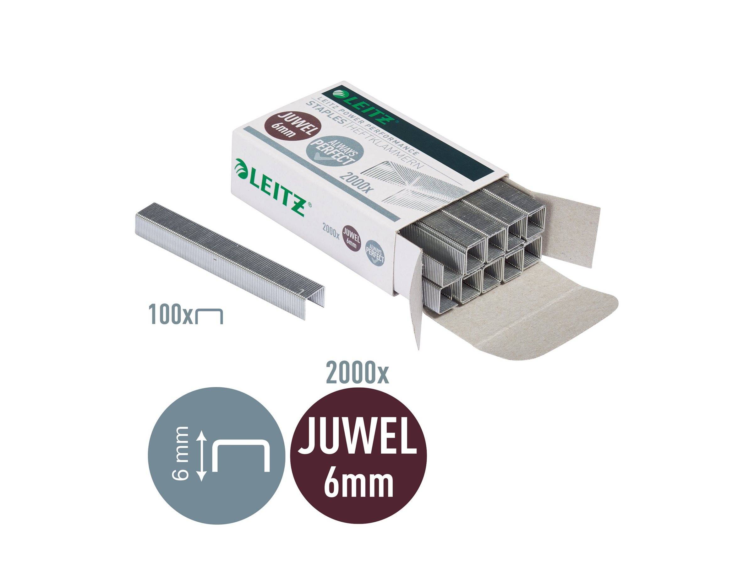 ESSELTE LEITZ - Leitz Juwel - Heftklammern - 6 mm - Verzinkter Stahl