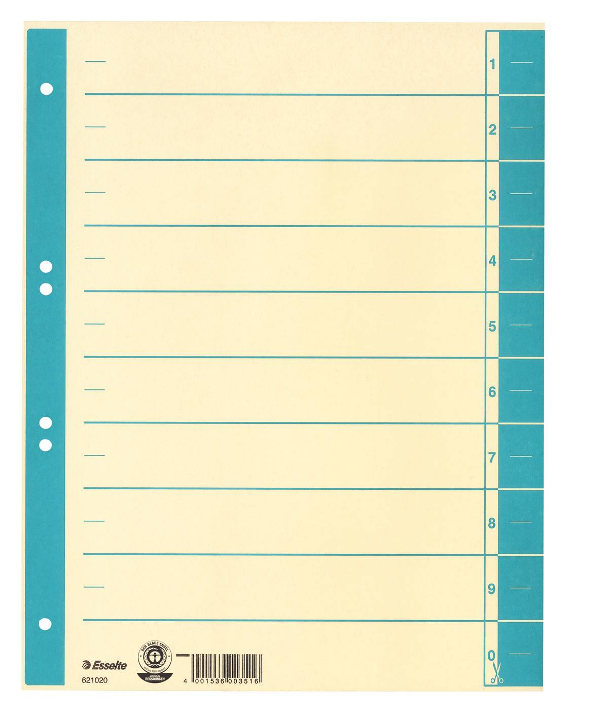 Trennblatt farbig bedruckt