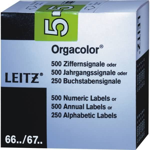 Orgacolor Ziffernsignal 5 selbstklebend VE=500 Stück grün