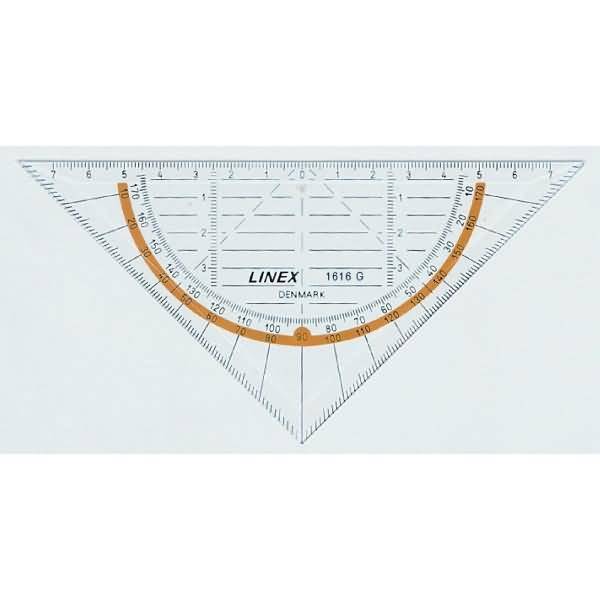Geometriedreieck 16cm transparent