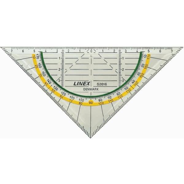 Geometrie-Dreieck Super 16 cm transparent rutschfest
