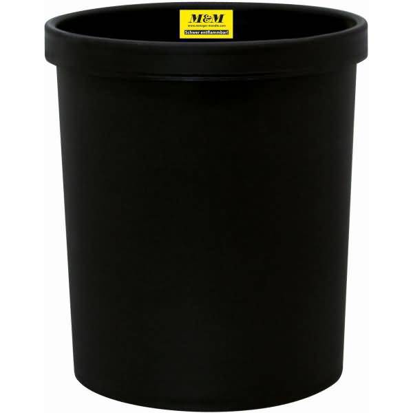 Sicherheitspapierkorb 18l schwarz schwer entflammbar