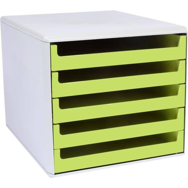 Schubladenbox La Natura 5 Schübe RC-Kunststoff grau/verde