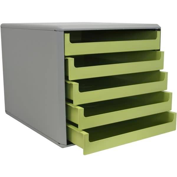 Schubladenbox La Natura 5 Schübe RC-Kunststoff grau/verde