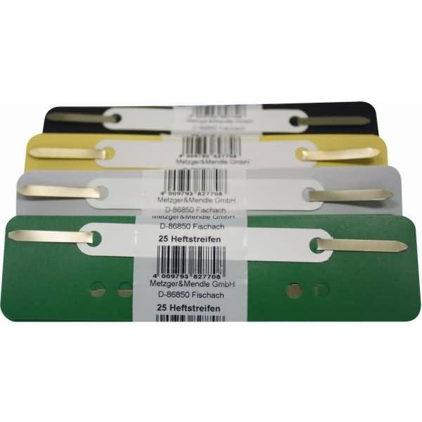 Heftstreifen 34x150mm PP VE=25 Stück farbig sortiert