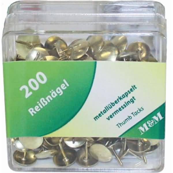 Reißnägel metallüberkapselt vermessingt VE=200 Stück