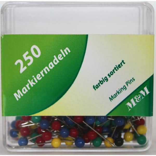 Markiernadeln farbig sortiert VE=250 Stück