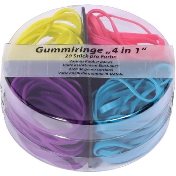 Gummiringe 4 in 1 VE=80 Stück 4 Farben sortiert