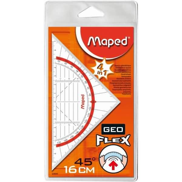 Geodreieck Geo-Flex Plastik 16cm transparent Kunststoff-Etui