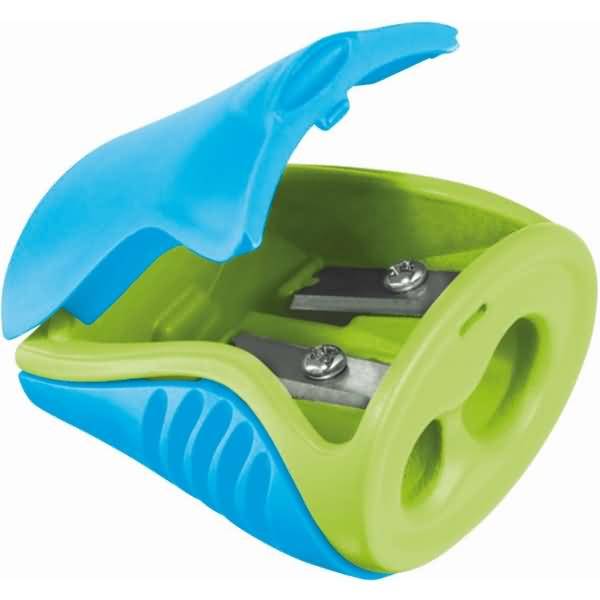 Spitzer mit Auffangbehälter Boogy 2 Stiftgrößen farbig sortiert