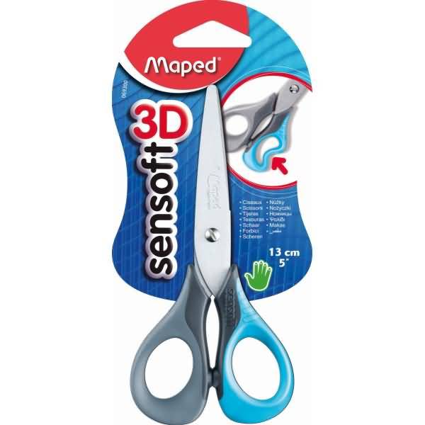 Schere Sensoft 13 cm farbig sortiert auf Blisterkarte