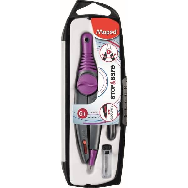 Zirkelkasten 3-teilig Stop & Safe farbig sortiert 1 Minenbehälter + 1 Spitzer