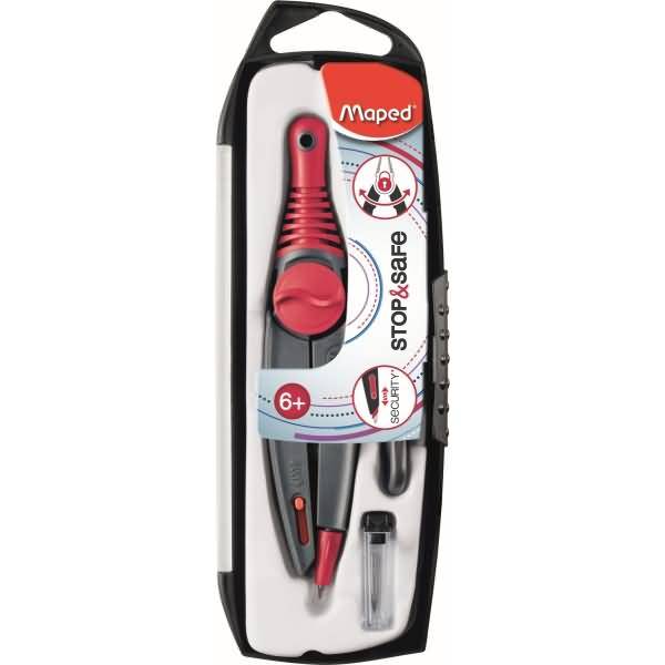 Zirkelkasten 3-teilig Stop & Safe farbig sortiert 1 Minenbehälter + 1 Spitzer