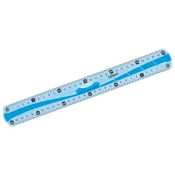 Flachlineal Flex 30 cm blau oder grün-transparent in Kunststoff-Etui