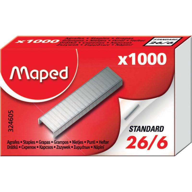 Maped Heftklammern 26/6, verzinkt, Kleinpackung