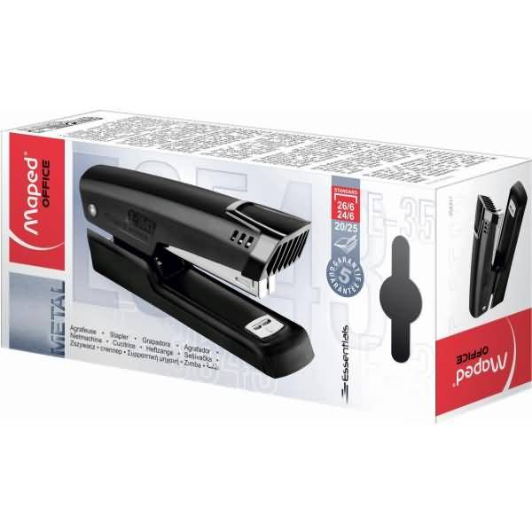 Heftgerät Essentials Metal Half Strip 25 Blatt 61mm schwarz