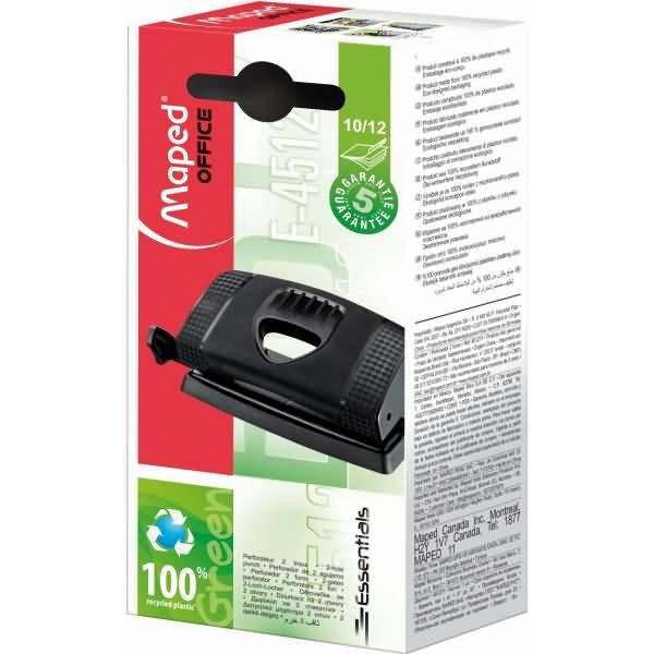 Locher Essentials Green 9% recycelter Kunststoff/Metall 12 Blatt schwarz