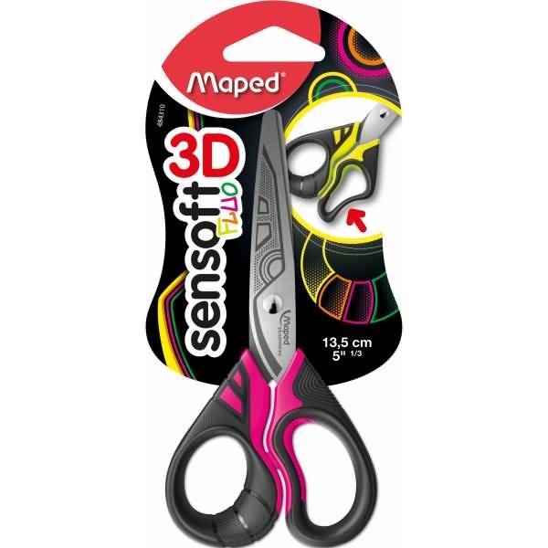 Schere Sensoft Fluo 13 cm farbig sortiert