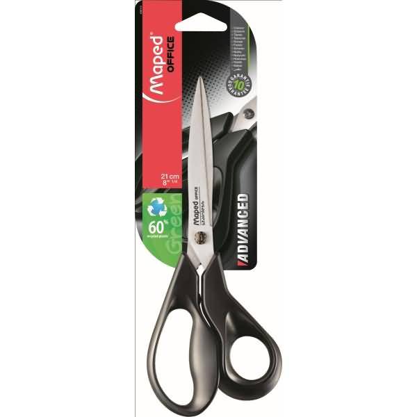 Schere Advanced Green 21 cm schwarz auf Blisterkarte