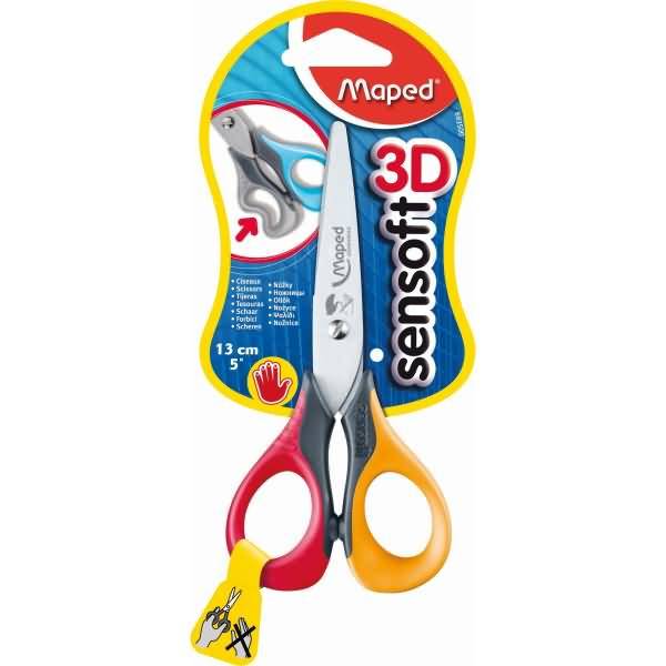 Schere Sensoft Linkshänder 13 cm farbig sortiert