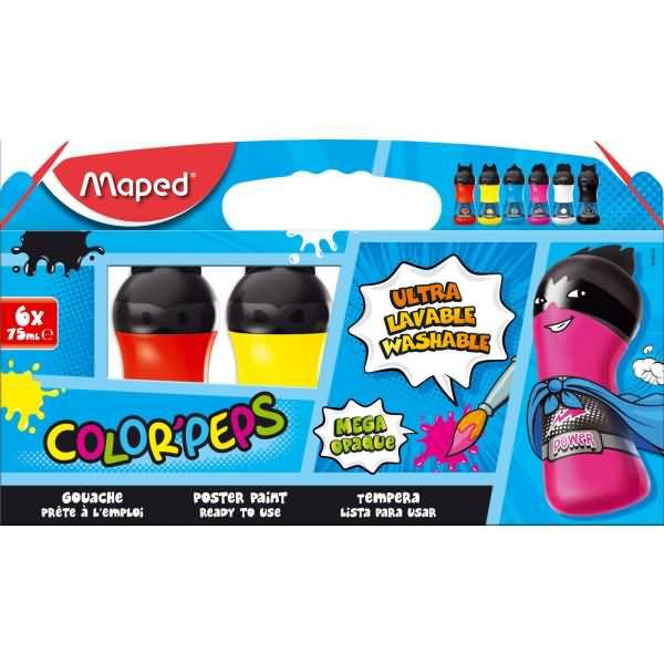 Schulmalfarbe Color'Peps Grundfarben 75ml VE=6 Farben