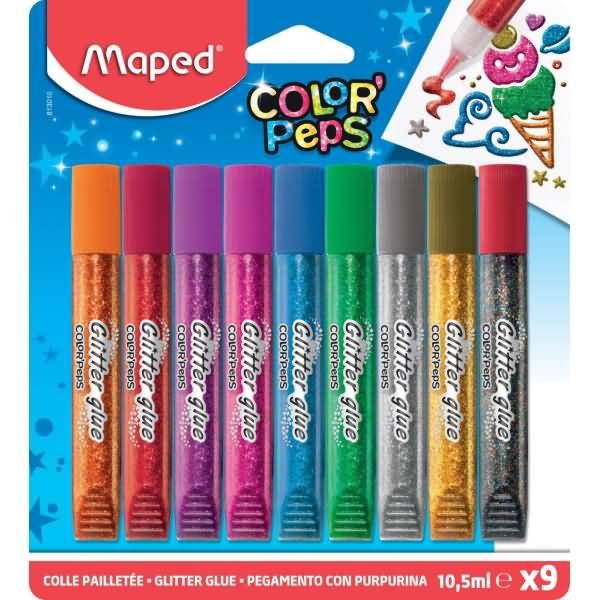 Glitzerkleber Color'Peps Stift 10,5 ml farbig sortiert VE=9 Stück Blister