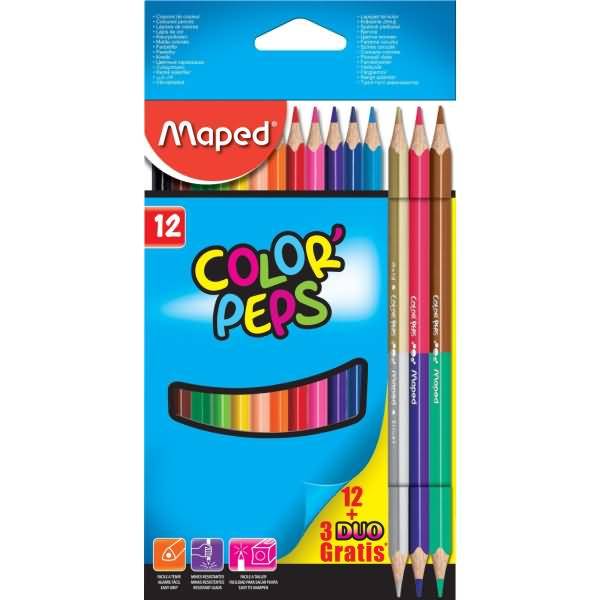 Buntstifte Color'Peps VE=12 Stück + 3 Stück Duo Blisterschachtel