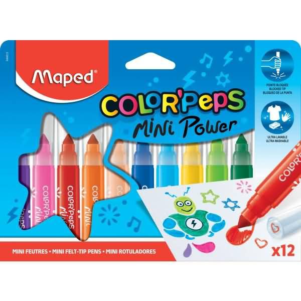 Filzstift Color'Peps Mini Jumbo breit VE=12 Farben Blister