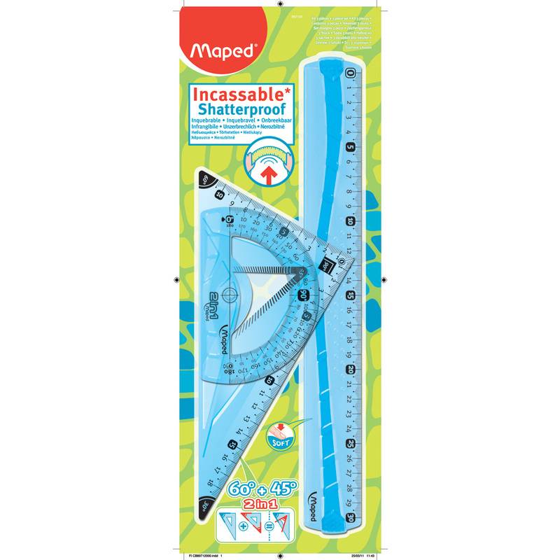 Maped Geometrie-Set Flex, bruchfest, 3-teilig, 4 Funktionen