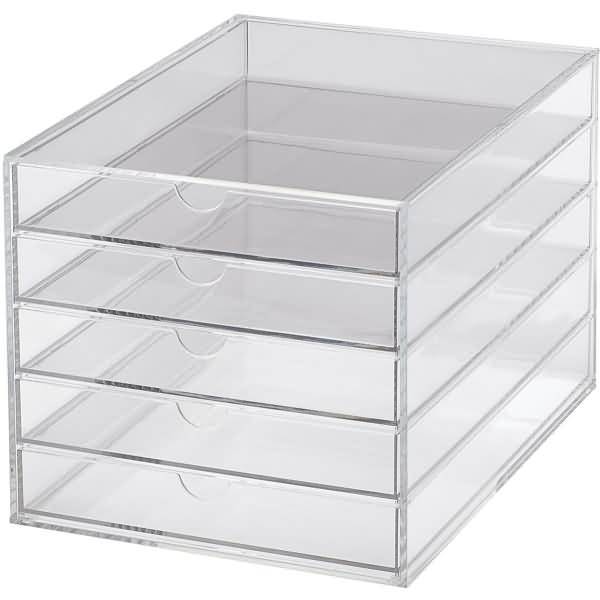 Bürobox A4 5 Schübe Acryl glasklar