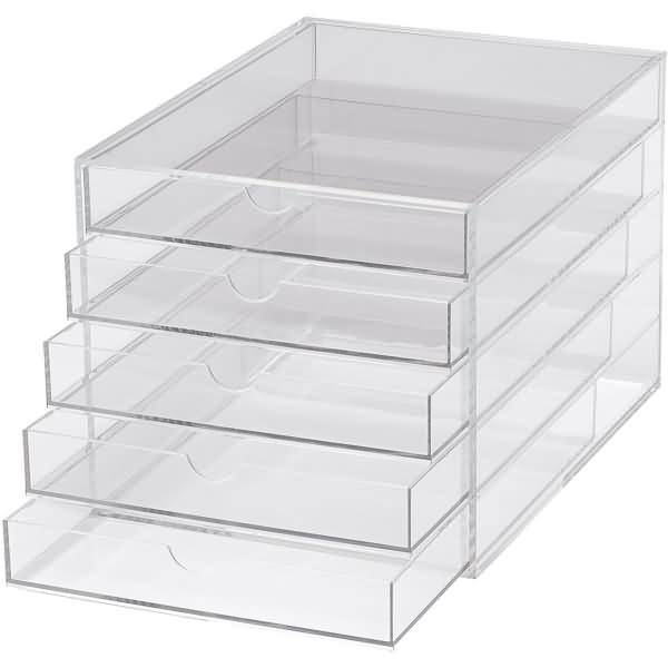 Bürobox A4 5 Schübe Acryl glasklar
