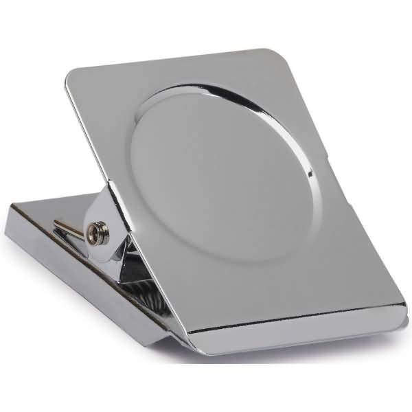 Papier-Klemmer mit Magnet 40mm hellsilber Beutel mit Kopfkarte VE=2 Stück