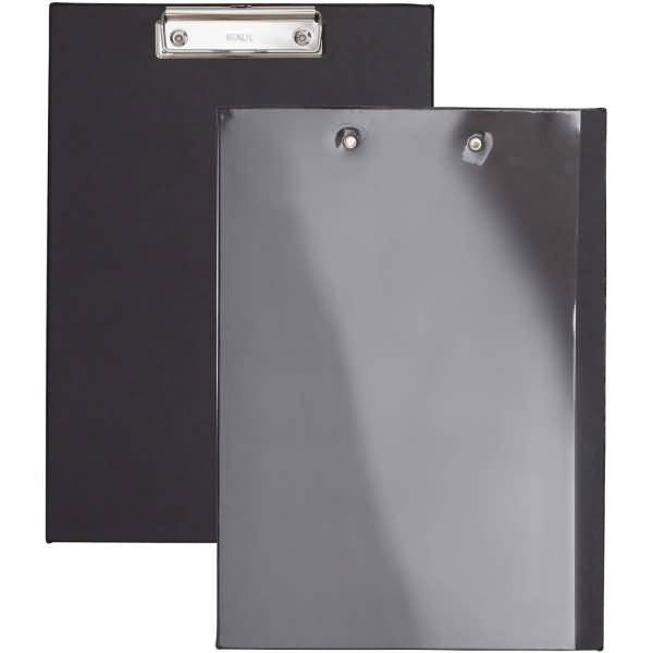 Schreibplatte m. Folienüberzug & Klarsichtfach A4 hoch schwarz
