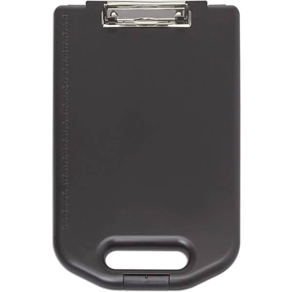 Schreibplatte mit Aufbewahrungsfach breit Kunststoff A4 hoch schwarz