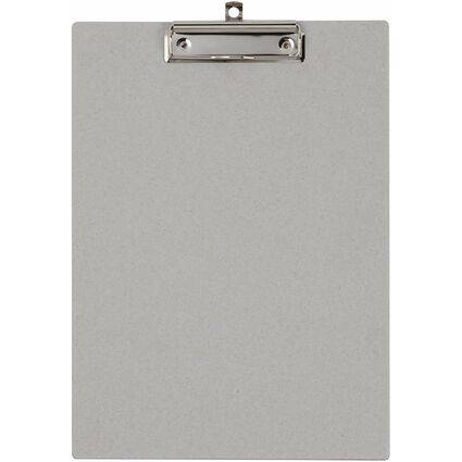 MAUL Klemmbrett, Pappe mit Bügelklemme, DIN A4, natur-grau