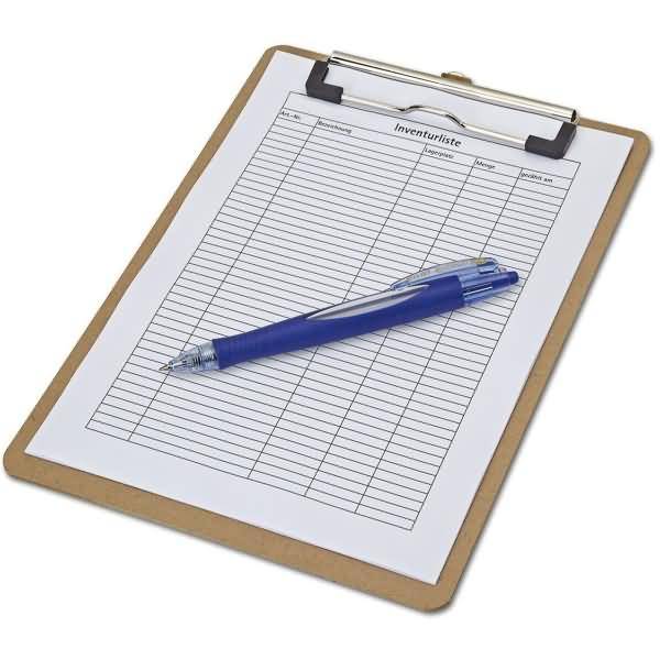 Schreibplatte Hartfaser-Holz A5 hoch holz