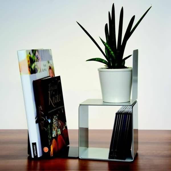 Buchstützen Metall 14x12x14cm magnethaftend grau VE=2 Stück