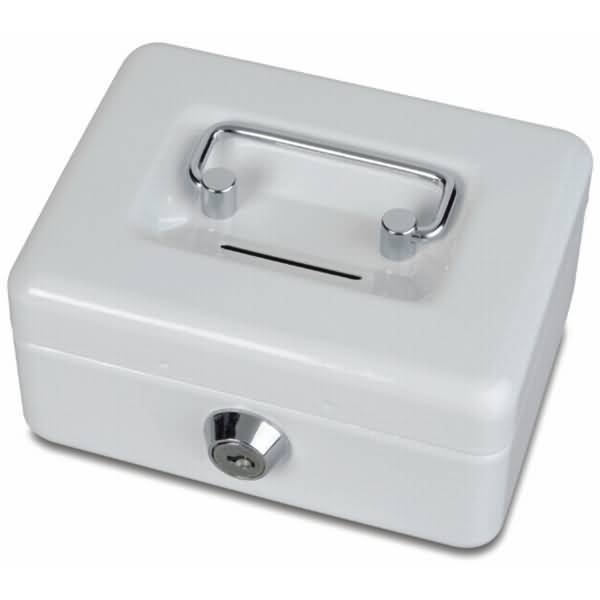 Geldkassette mit Münzeinwurf 12,5x9,5x6,0 cm weiß