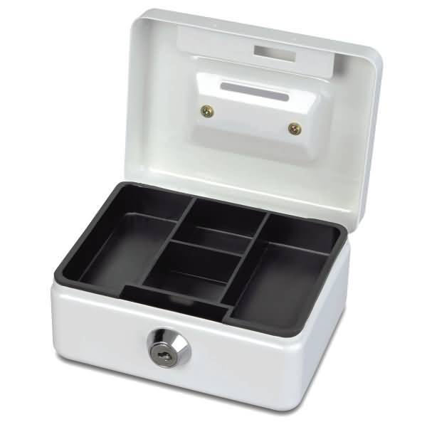 Geldkassette mit Münzeinwurf 12,5x9,5x6,0 cm weiß