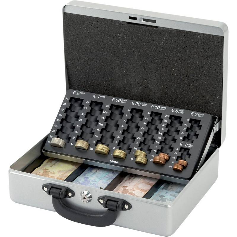 MAUL Geldkassette mit Zähleinsatz, silber