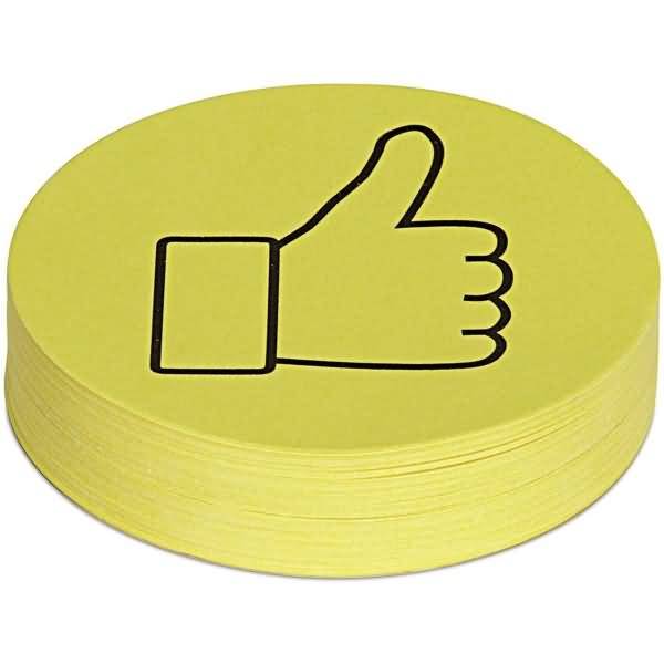 Moderationskarte Daumen 95 mm gelb VE=100 Stück