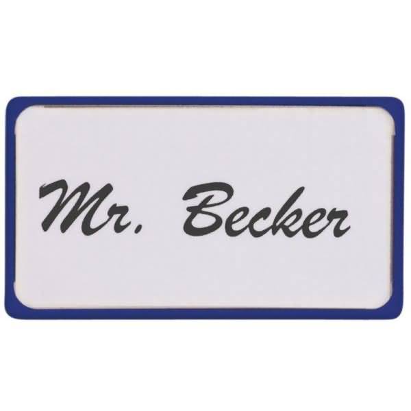 Namens-Schild 80x45mm mit Magnet blau VE=10 Stück