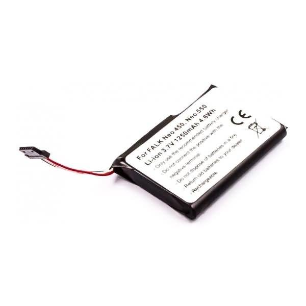 Akku für Falk Neo 450 Li-Ion 3,7 Volt 1250 mAh schwarz